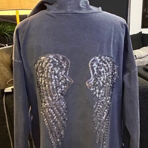 Sequin Angel Wing Hooded Cardigan Jacket